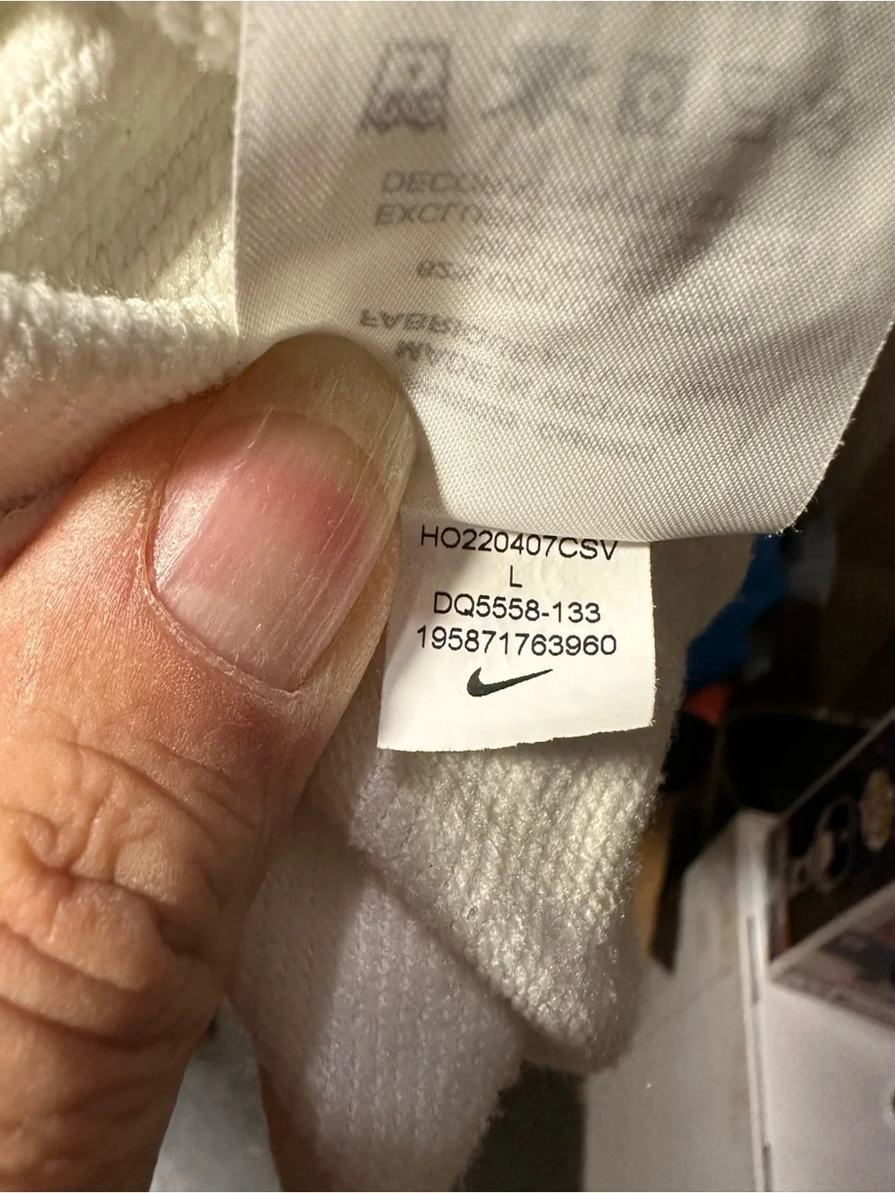 Nike Cream Pullover Sweatshirt with Pink Swoosh